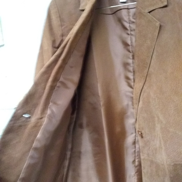 JLC New York Woman Skirt Suit 💯% Suede Leather Rust Cropped Sz- S/ 40" - Picture 5 of 14
